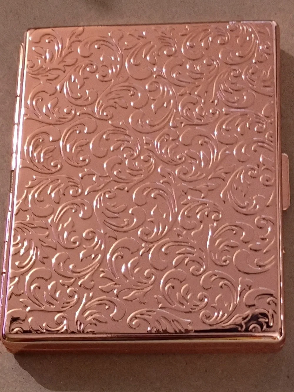 Rose Gold Decorative Metal Card Case - Unbranded